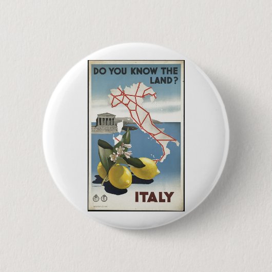 Vintage Reise-Plakat-Anzeigen-Retro Drucke Button (Vorderseite)