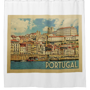Vintage Reise Portugals Duschvorhang