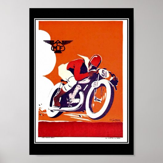 Vintage Reise Poster Motorrad Rennen (Vorne)