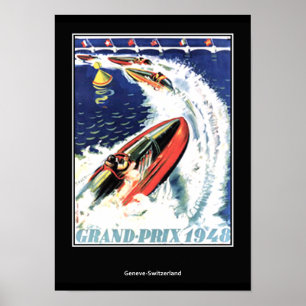 Vintage Reise Poster Speed Boat Race