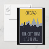 Vintage Reise Postkarte - Chicago (Vorne/Hinten)