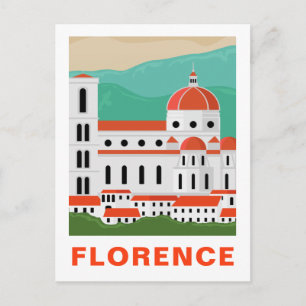 Vintage-Reise-Postkarte Florenz, Italien Postkarte