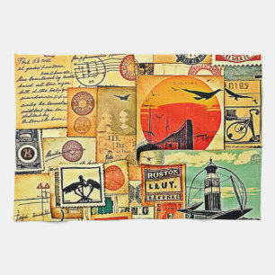 Vintage Reise Postkarte Kunst, Dichtung und Musik Geschirrtuch