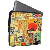 Vintage Reise Postkarte Kunst, Dichtung und Musik Laptopschutzhülle (Vorne Rechts)