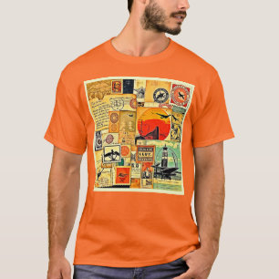 Vintage Reise Postkarte Kunst, Dichtung und Musik T-Shirt