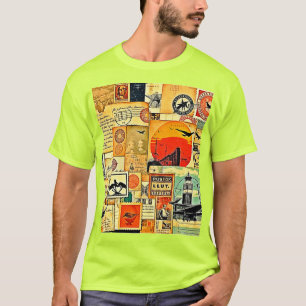 Vintage Reise Postkarte Kunst, Dichtung und Musik T-Shirt