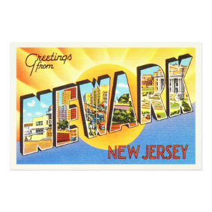 Vintage Reise-Postkarte Newarks New-Jersey NJ Fotodruck
