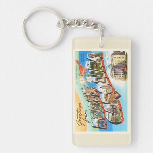 Vintage Reise-Postkarte Nord-CarolinaStaats-#2 NC Schlüsselanhänger