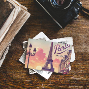 Vintage-Reise-Postkarte Paris – Retro-Eiffelturm Feiertagspostkarte