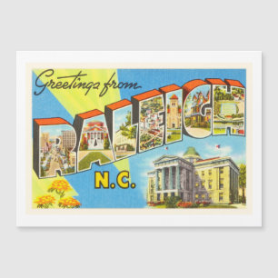 Vintage Reise-Postkarte Raleighs Nord-Carolina NC Magnetkarte