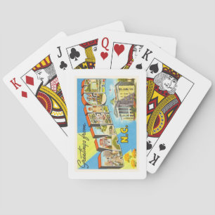 Vintage Reise-Postkarte Raleighs Nord-Carolina NC Spielkarten