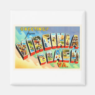 Vintage Reise-Postkarte Virginia Beach Virginia VA Magnet