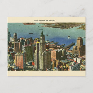 Vintage-Reise-Postkarte von Lower Manhattan Postkarte
