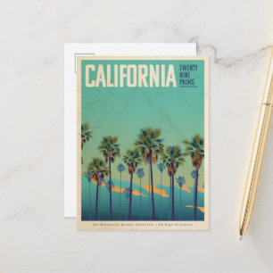 Vintage-Reise-Postkarte von Twenty Nine Palms Postkarte