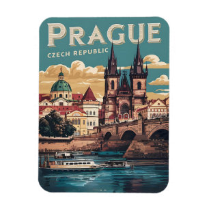 vintage Reise Prag Tschechische Republik Geschenke Magnet