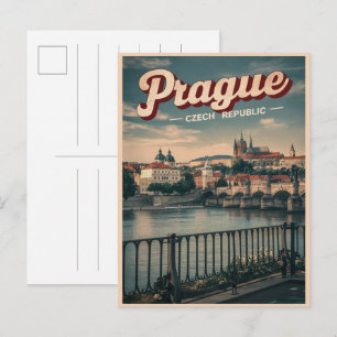 vintage Reise Prag Tschechische Republik Geschenke Postkarte