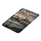 Vintage Reise prague tschechische Republik Geschen Magnet (Linke Seite)