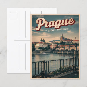 Vintage Reise prague tschechische Republik Geschen Postkarte