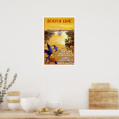 Vintage Reise, Quantas-Amazon Kreuzfahrt Poster (Küche)