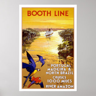 Vintage Reise, Quantas-Amazon Kreuzfahrt Poster