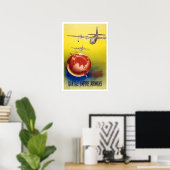 Vintage-Reise,Quantas-Empire Airways Poster (Heimbüro)