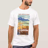 Vintage Reise Queenstowns, Neuseeland T-Shirt (Vorderseite)