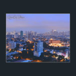 Vintage Reise Quezon City Philippinen City Retro Postkarte<br><div class="desc">Vintag,  Retro,  Reisen,  modern,  Aquarell,  Classic,  Quezon City,  Philippinen,  Asien, </div>