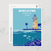 Vintage Reise Retro Biscayne Nationalpark Postkarte (Vorne/Hinten)