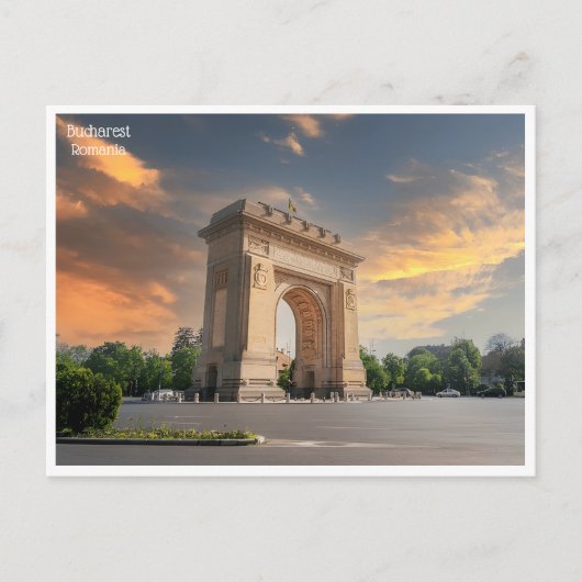 Vintage Reise retro bucharest Rumänien Roumanie Postkarte (Vorderseite)