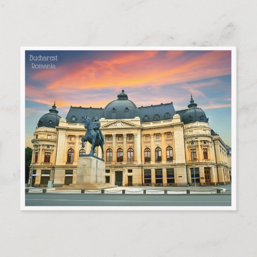 Vintage Reise retro bucharest Rumänien Roumanie Postkarte (Vorderseite)