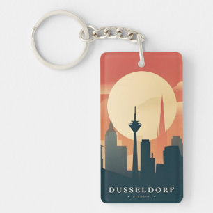 Vintage Reise Retro Souvenir Dusseldorf Deutschlan Schlüsselanhänger