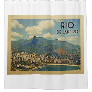 Vintage Reise Rio de Janeiro Brasilien Duschvorhang