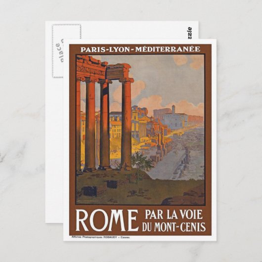 Vintage Reise Roms Italien Retro Postkarte (Vorne/Hinten)