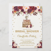 Vintage Reise-rustikales BlumenBrautparty-Party Einladung (Vorderseite)