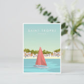 Vintage Reise Saint Tropez Frankreich Tourismus Postkarte (Stehend Vorderseite)