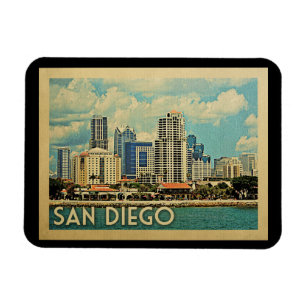 Vintage Reise San Diego Skyline-Kaliforniens Magnet
