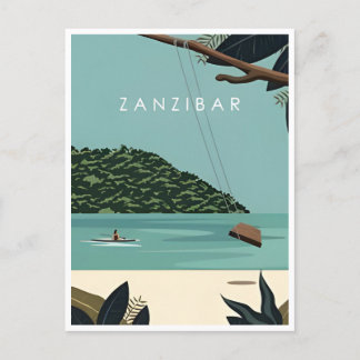 Vintage Reise Sansibar Tansania Afrika See Postkarte