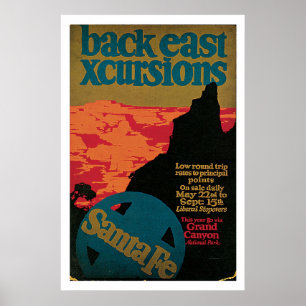 Vintage Reise Santa Fe, New-Mexiko Poster