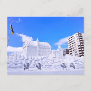Vintage Reise Sapporo Japan Schneefestival Stadt Postkarte