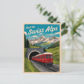 Vintage Reise Schweiz Alpen Schweiz Landschaftlich Postkarte (Stehend Vorderseite)