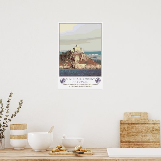 Vintage Reise, St. Michael's Mount. Poster (Küche)
