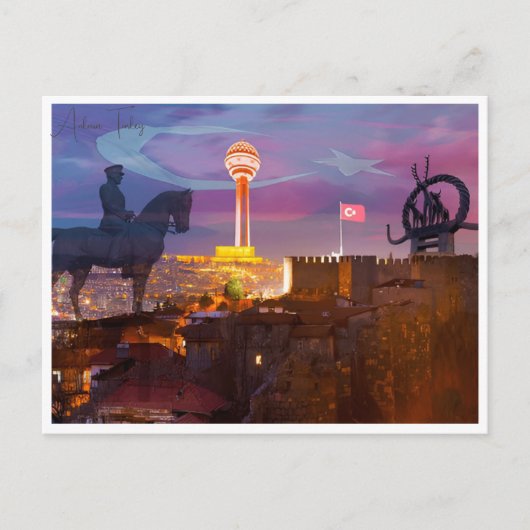 Vintage Reise Stadt Ankara Türkei Urlaub Retro Postkarte (Vorderseite)