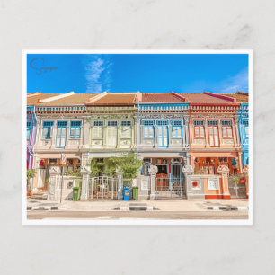 Vintage Reise Stadt Singapur Skyline Retro Postkarte