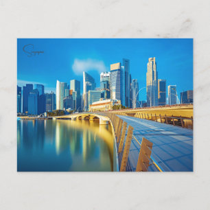 Vintage Reise Stadt Singapur Skyline Retro Postkarte