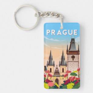 Vintage Reise tchéquie Prag Tchécoslovaquie Schlüsselanhänger