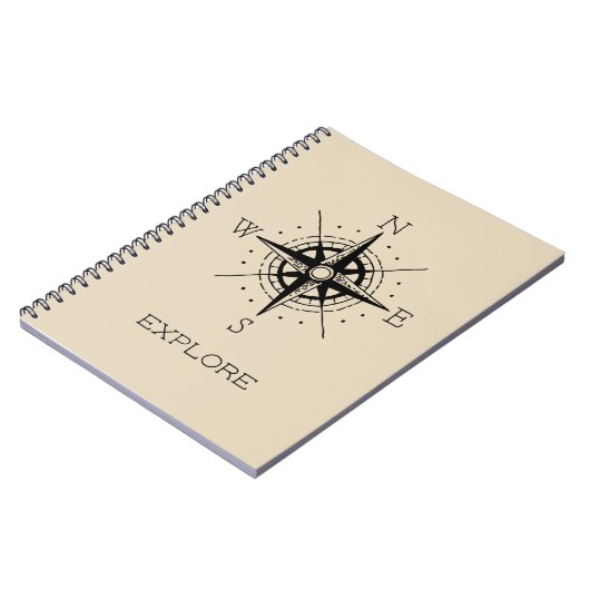 Vintage Reise Themenwelt erkunden Kompass Notizblock (Linke Seite)