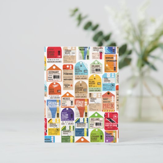 Vintage Reise Tickets Muster. (Stehend Vorderseite)