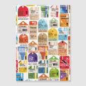 Vintage Reise Tickets Muster. Magnetkarte (Vorderseite)