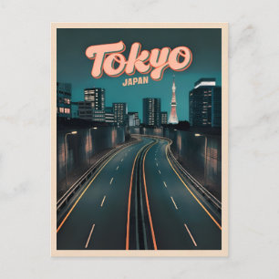 Vintage Reise Tokio Japan City Retro Landschaftlic Postkarte