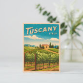 Vintage Reise Toskana Italien Retro Landschaftlich Postkarte (Stehend Vorderseite)